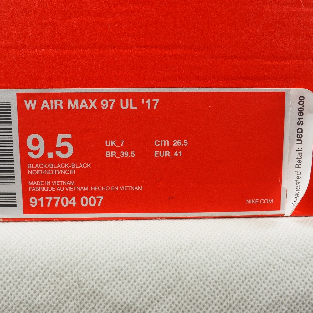 Nike Women's Air Max 97 Ultra '17 Black Size 9.5 - Picture 8 of 8